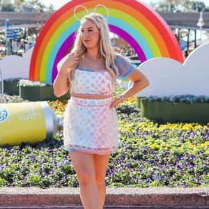 Colorful Polka Dot Mini Skirt